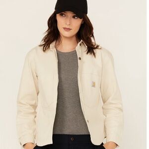 Carhartt Men's Cream Button-Up Shirt Jacket